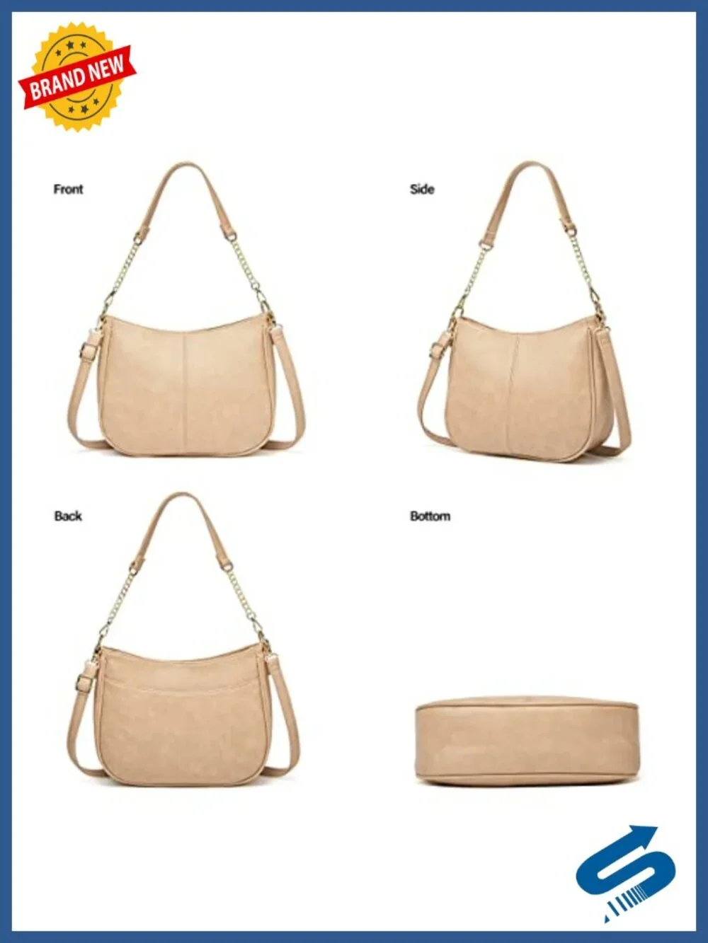 Mini Tote Hobo Bag with Adjustable Strap Faux Leather Everyday Handbag